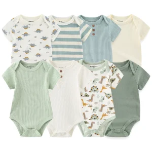 4 Pieces New Born Bodysuit Boys